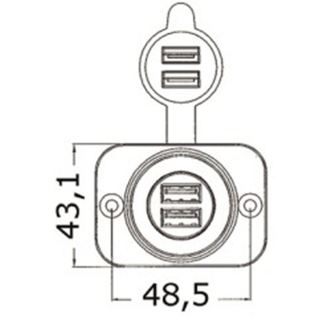 PANEL PARA USB  TIPO C CON TAPA