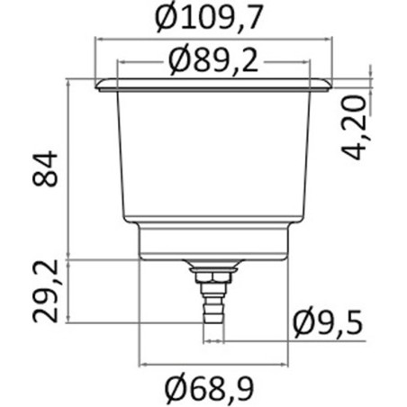 PORTAVASOS INOX CON DESAGÜE