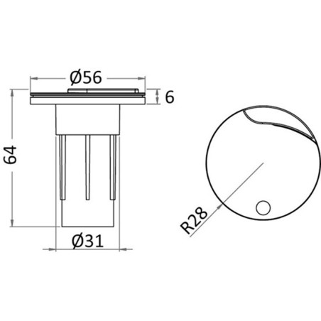 BASE EMPOTRABLE CON TAPA DESLIZANTE INOX